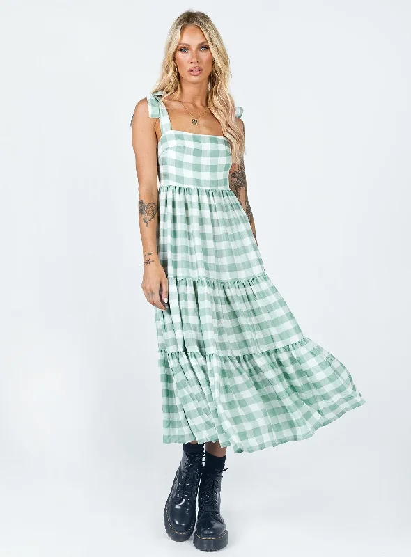 Premium Style Offers Rae Midi Dress Green Classic Timeless Elegant Style