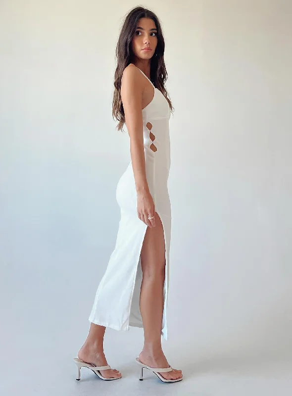 Shop Sale Items Maila Midi Dress White Vintage Elegance