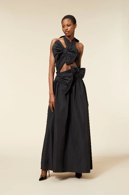 Budget Friendly DRAPE BOW GOWN Casual Weekend Relaxed Style