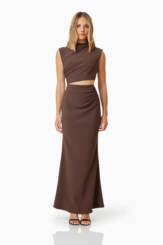 New Season Fashion Preview Sale Nola Day To Night Maxi Gown In Brown Weekend Special