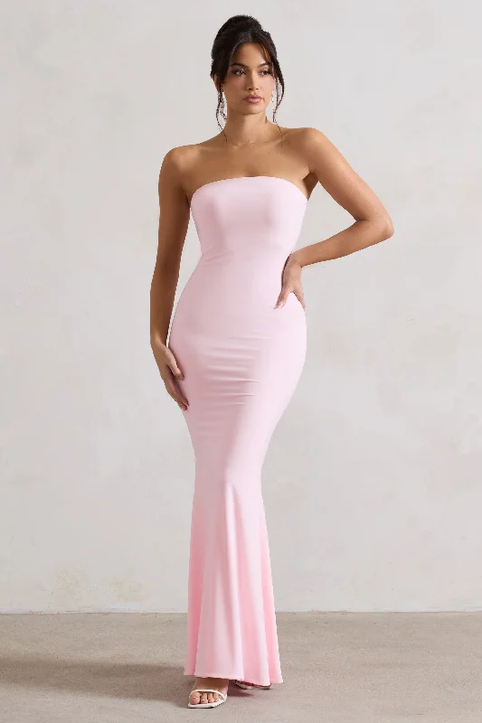 Luxury Casual Deals Ceremony | Pink Bandeau Maxi Dress Luxury Comfort