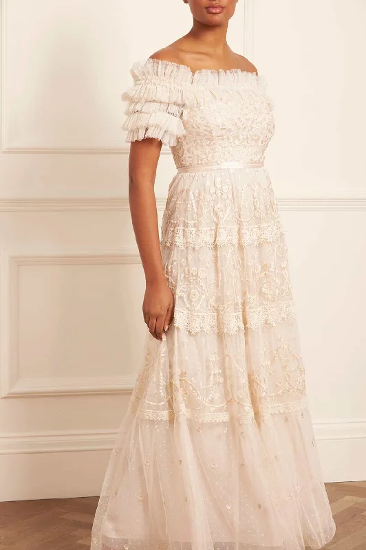 Forward Trendsetter Midsummer Lace Off-Shoulder Gown Graceful Movement