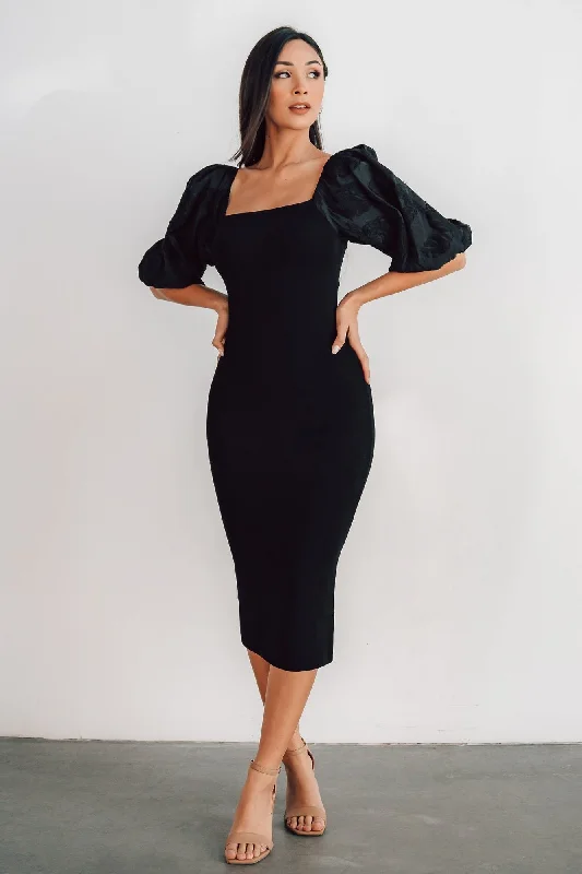 Shop Sales Weyland Bodycon Midi Dress | Black Casual Weekend Relaxed Style