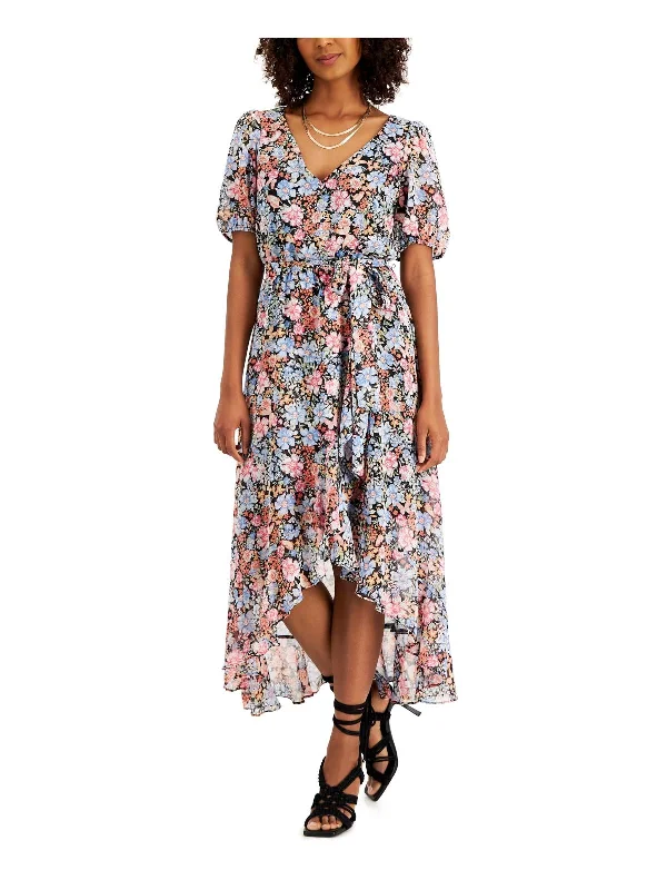 Feminine Style Promotions Womens Chiffon Floral Fit & Flare Dress Contemporary Elegance