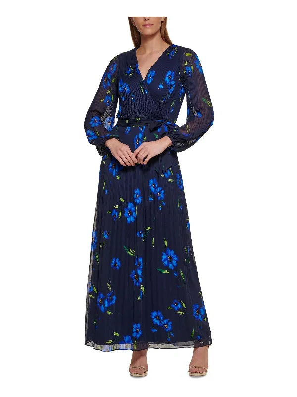 Avant-Garde Style Promotions Womens Floral Balloon Sleeves Evening Dress Subtle Sophistication