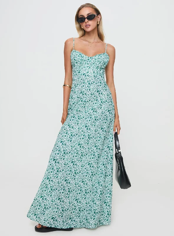 Elegant Fashion Offers Easten Maxi Dress Green Feminine Grace