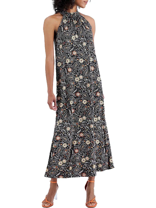 Winter Warehouse Sale Womens Floral Paisley Print Maxi Dress Coastal Beach - Inspired Style