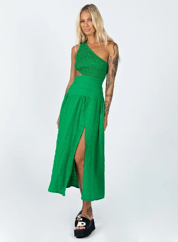 Sleek Style Discounts Davina Midi Dress Green Big Savings on Minimalist Office Styles