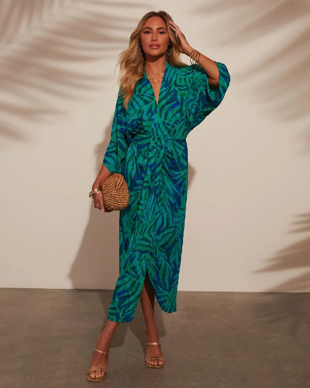 Casual Yet Chic Sales Eira Tropical Print Midi Dress Limited - Stock