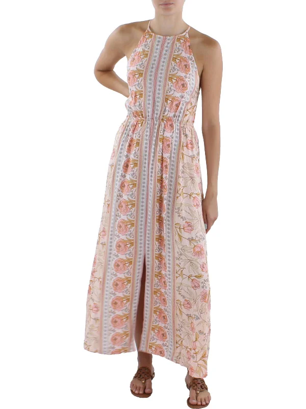 Hot Brand Discounts Womens Floral Full-Length Halter Dress Playful Elegance