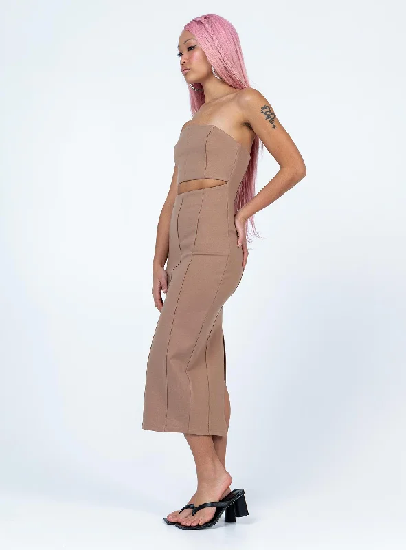 Everyday Elegance Sale Archy Midi Dress Beige Fashion-Forward Style