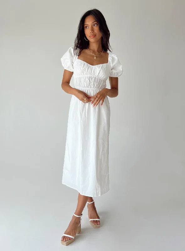 Hot Sale Avianna Midi Dress White Casual Elegance