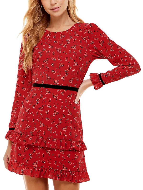 Shop The Hottest Deals Juniors Womens Floral Mini Fit & Flare Dress Urban Sophistication