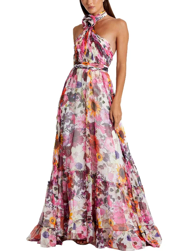 Swimwear Summer Blowout Womens Chiffon Floral Evening Dress Chic Allure