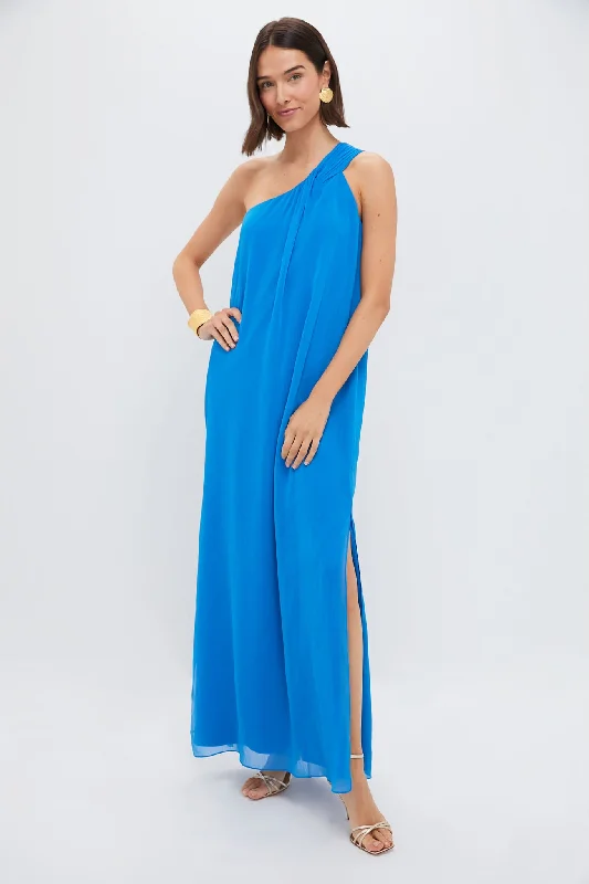 Seasonal Style Discounts Baleine Blue Soleil Gown Disco - Inspired Retro Dance Look