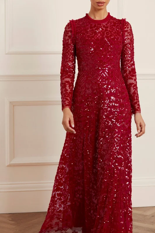 Chic Trend Collection Aurelia Long Sleeve Gown Hollywood Glam Award - Show Style