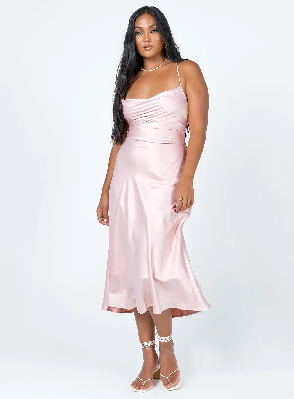 Low Price Special Celena Midi Dress Pink Effortless Comfort