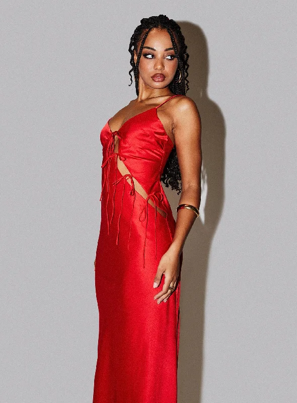 Glamorous Fashion Offers About A Girl Maxi Dress Red Feminine Flow