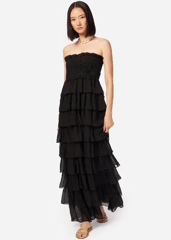 Top Brand Discounts Stella Chiffon Gown Black Tropical Island - Inspired Attire