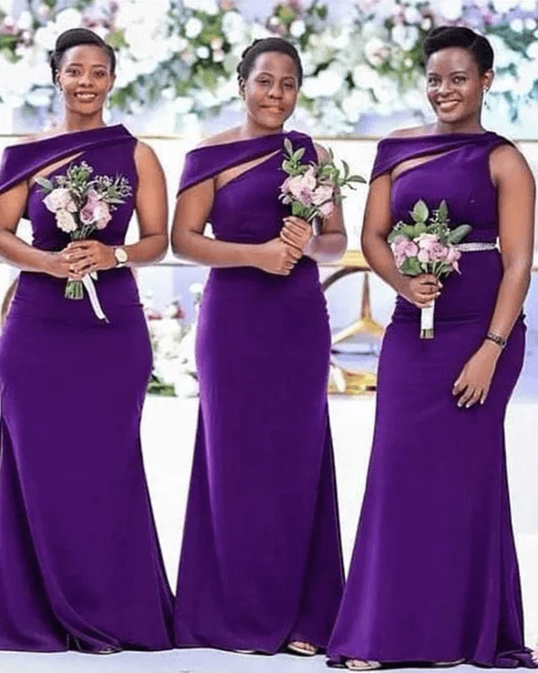 Huge Price Cut Roycebridal Cheap Long Bridesmaid Dresses Purple One Shoulder Wedding Guest Dress Online Final Clearance