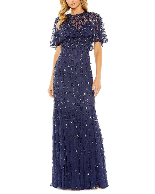 Urban Style Promotions Mac Duggal Embellished Illusion Cape Sleeve Trumpet Gown Big Savings on Minimalist Office Styles