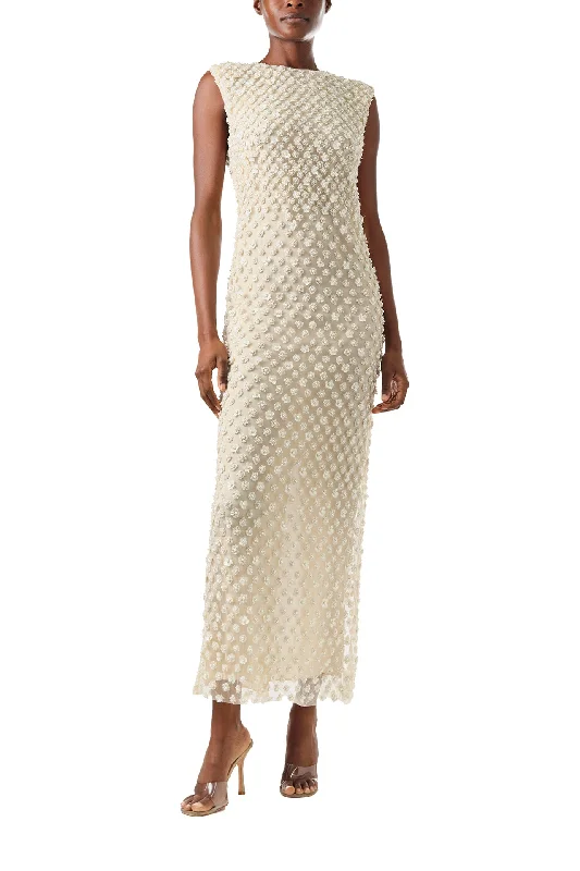 Limited Time Flash Sale Sleeveless Pearl Embroidered Sheath Contemporary Elegance