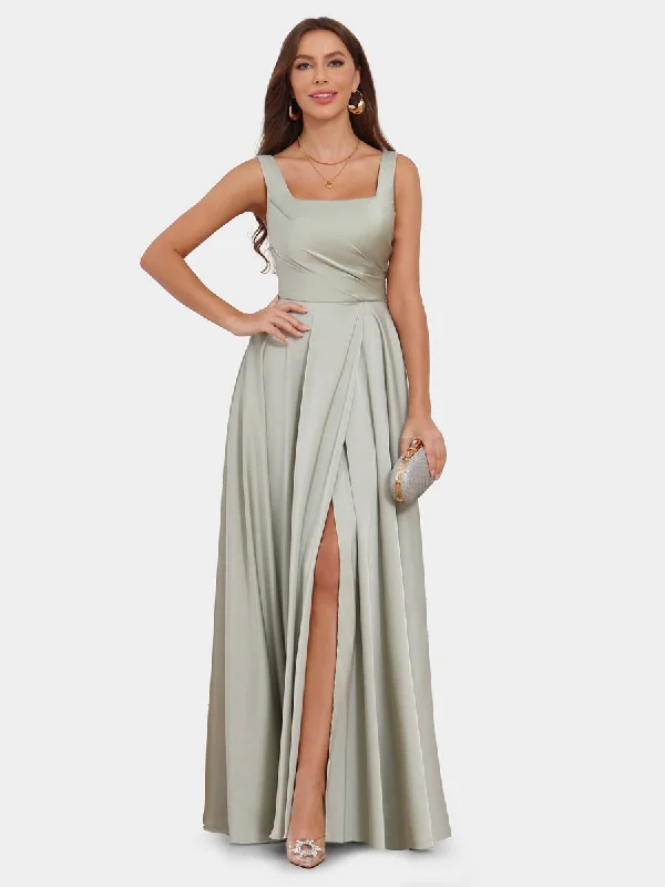 Ride The Style Wave A-Line/Princess Scoop Sleeveless Evening Dresses with Ruched Bohemian Vibe