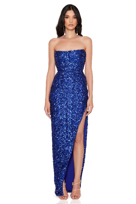 Polished Style Deals Nookie Revel Strapless Gown - Sapphire Casual Elegance