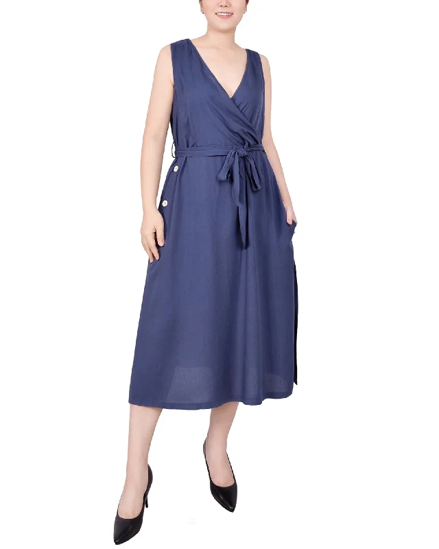 Seize Bargains Sleeveless Wrap Dress Romantic Detailing