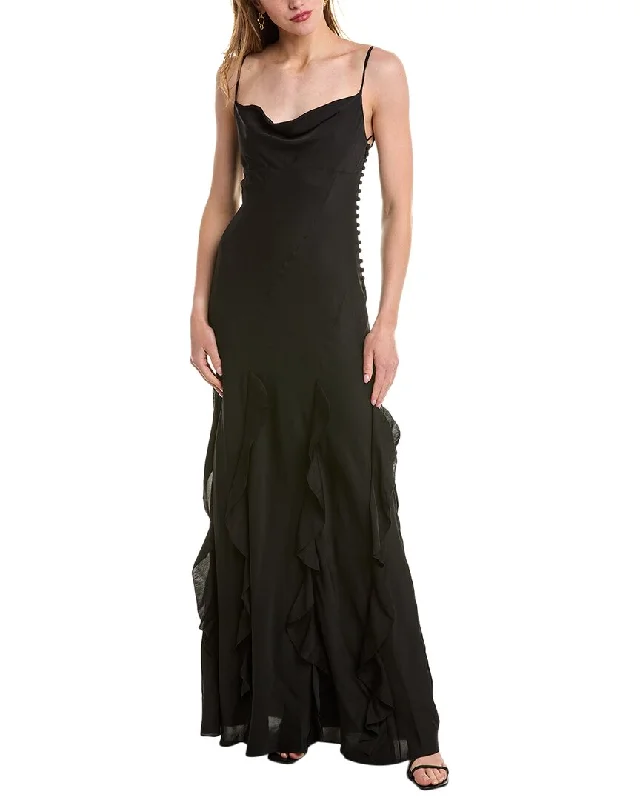 Shop Sale Items Nicholas Kamila Ruffle Cowl Silk Gown Limited - Stock