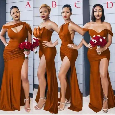 Stay Ahead In Style Roycebridal Mismatched Burnt Orange Bridesmaid Dresses Satin Cheap Wedding Guest Dress Artful Design