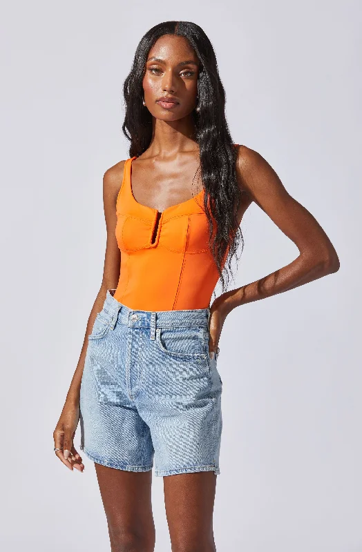 Timeless Elegance Redefined U-Bar Sleeveless Bodysuit Soft Textures