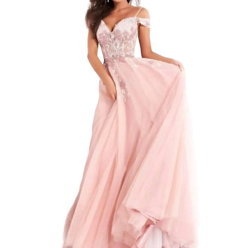 Fashionista Sale Corset Ball Gown In Blush Coastal Beach - Inspired Style