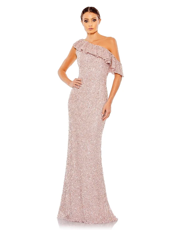 Flash Sale Sequined Drop Shoulder Trumpet Gown Sleek Design