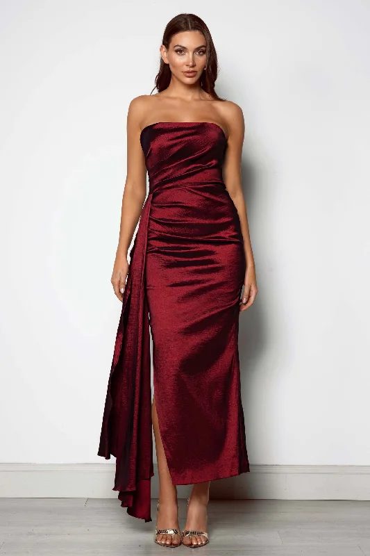 New Season Fashion Preview Paulina Dress - Wine Charming Silhouette