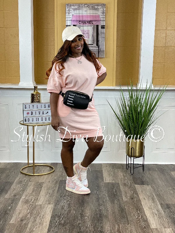 Special Offer Fallon Oversize Shirt Dress up to 3XL (Angel Pink) Boho - Chic Festival - Ready Style