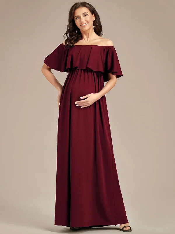 Best Sellers Off Shoulder Pleated A Line Wholesale Maternity Dresses Dreamy Aesthetic