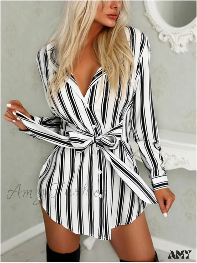 Comfortable Chic Amy Fashion - Sexy Bandage Shirt Dress Artful Design