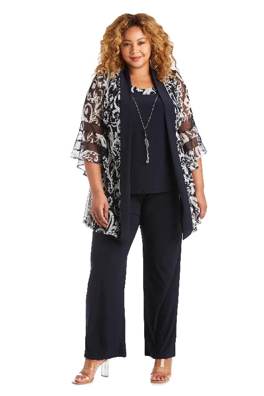 Playful Fashion Offers R&M Richards 5902 Formal Pant Suit Minimalist Chic