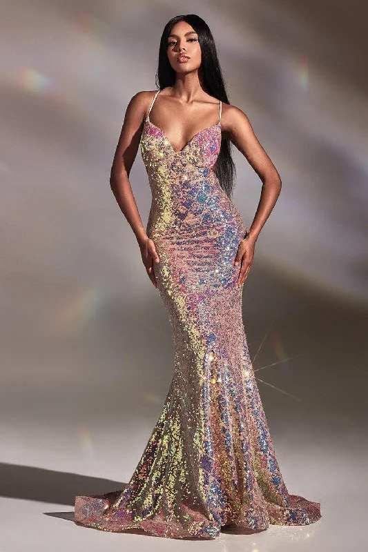 Romantic Chic Deals Cinderella Divine CD880 Fitted Long Sexy Prom Gown Hollywood Glam Award - Show Style