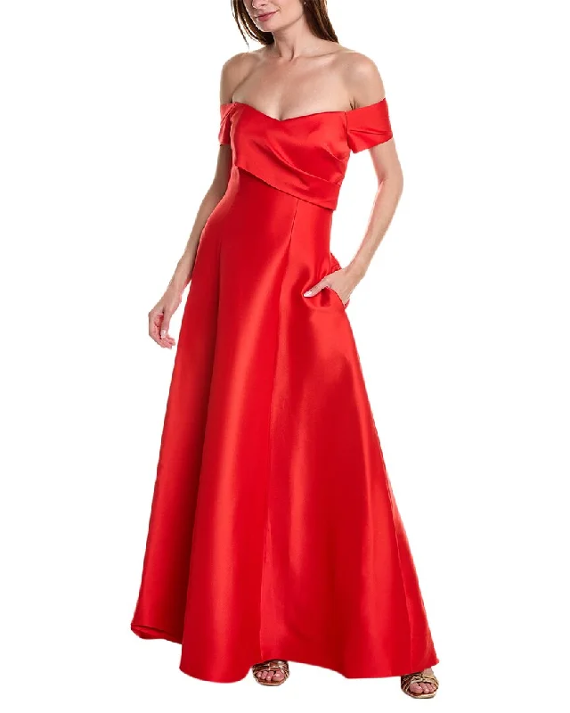 Glamorous Fashion Offers Badgley Mischka Off-The-Shoulder Gown Parisian Effortless Chic Style