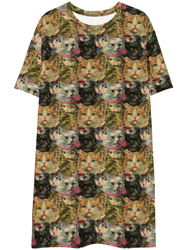 Trend Alert Cat Horde T-shirt Dress Vintage Look