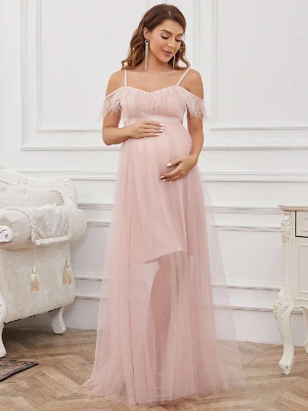 Special Offers, Don't Miss A-Line Floor Length Off Shoulders Wholesale Maternity Dresses Sophisticated Cut