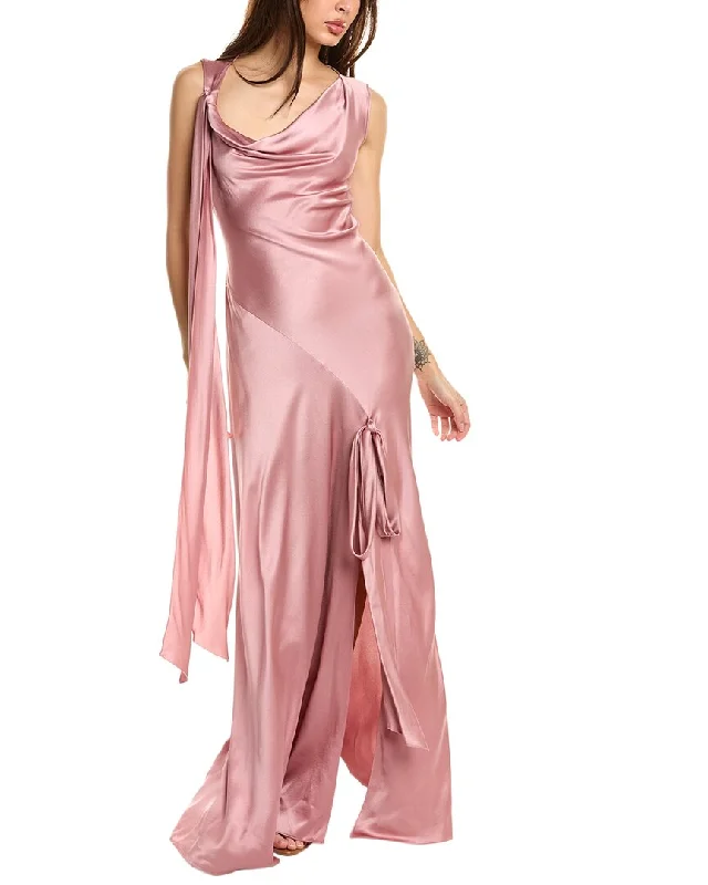 Stay Ahead In Style Alberta Ferretti Satin Silk Gown Timeless Elegant