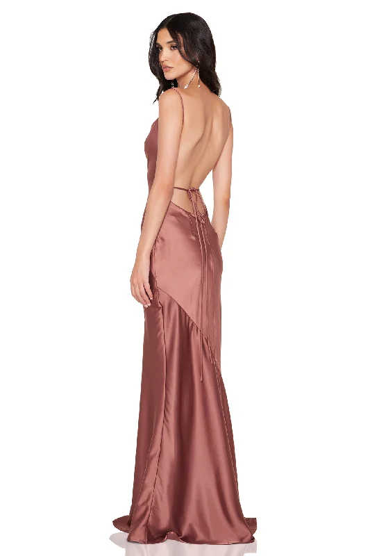 Style Upgrade Nookie Entice Drape Gown - Mocha Casual Chic