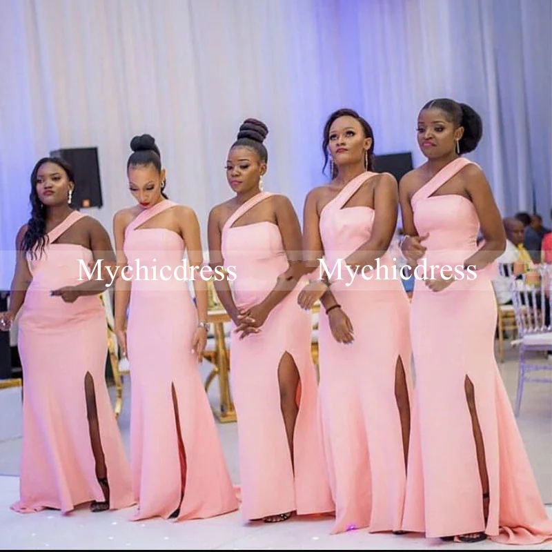 Trendy Threads Roycebridal Cheap African Pink Bridesmaid Dresses Mermaid Sexy Long Wedding Guest Dress Romantic Flair