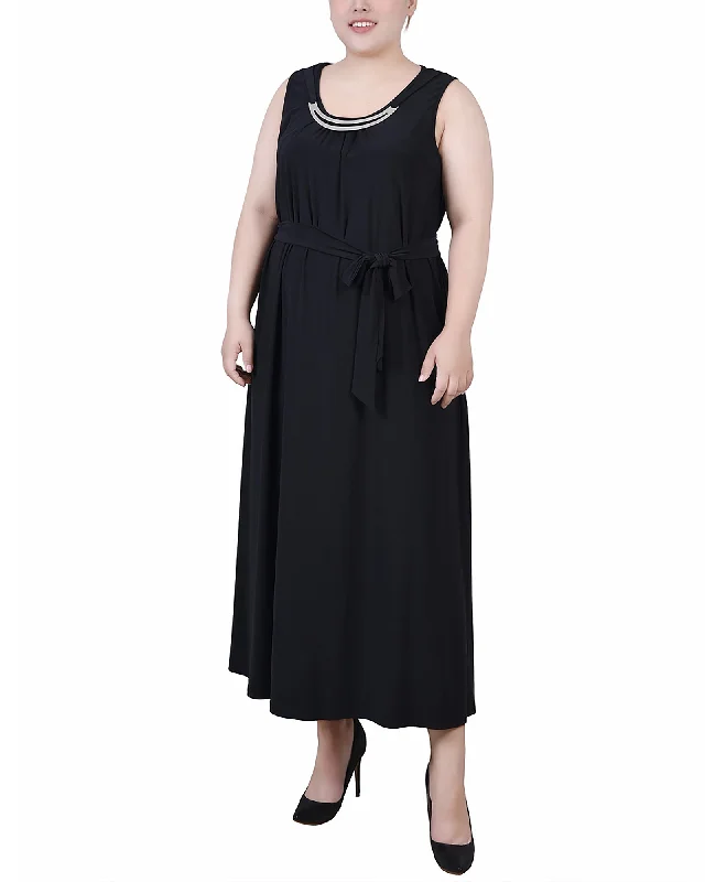 Limited Time Offers Plus Size Ankle Length Sleeveless Dress Seasonal Trend