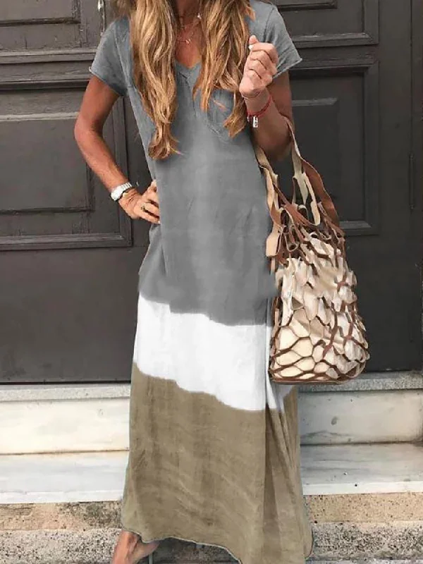 Style Breakthroughs Short Sleeve Casual Loose Long T-Shirt Dress Alluring Design