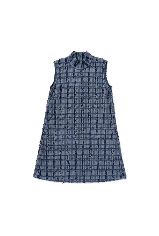 Sporty Fashion Offers Sleeveless Mod Dress - Indigo Hearts Big Savings on Minimalist Office Styles