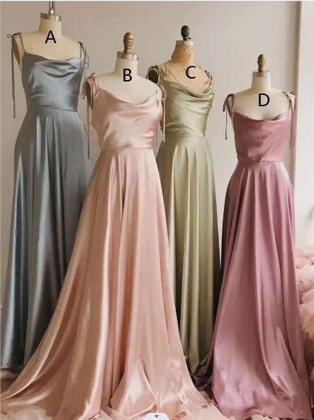 Hot Deals Simple Floor Length Silk Satin Bridesmaid Dresses Cheap Wedding Guest Dress Ethnic Cultural Event Wear